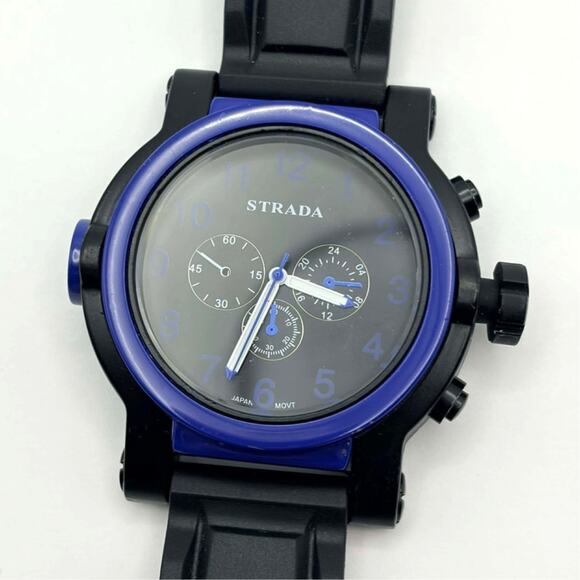 Blue & Black Strada Men’s Watch - Picture 3 of 5